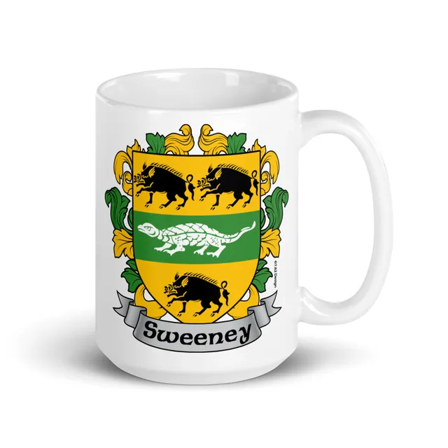 7.62 Design Tazza Mug Sweeney Irish Crest 15oz Ceramica