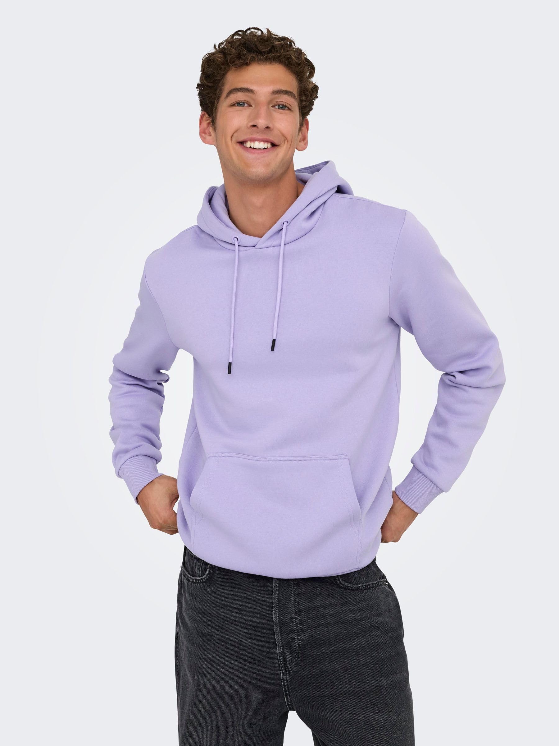 Only & Sons Onsceres Felpa Cappuccio Uomo Lavanda XS