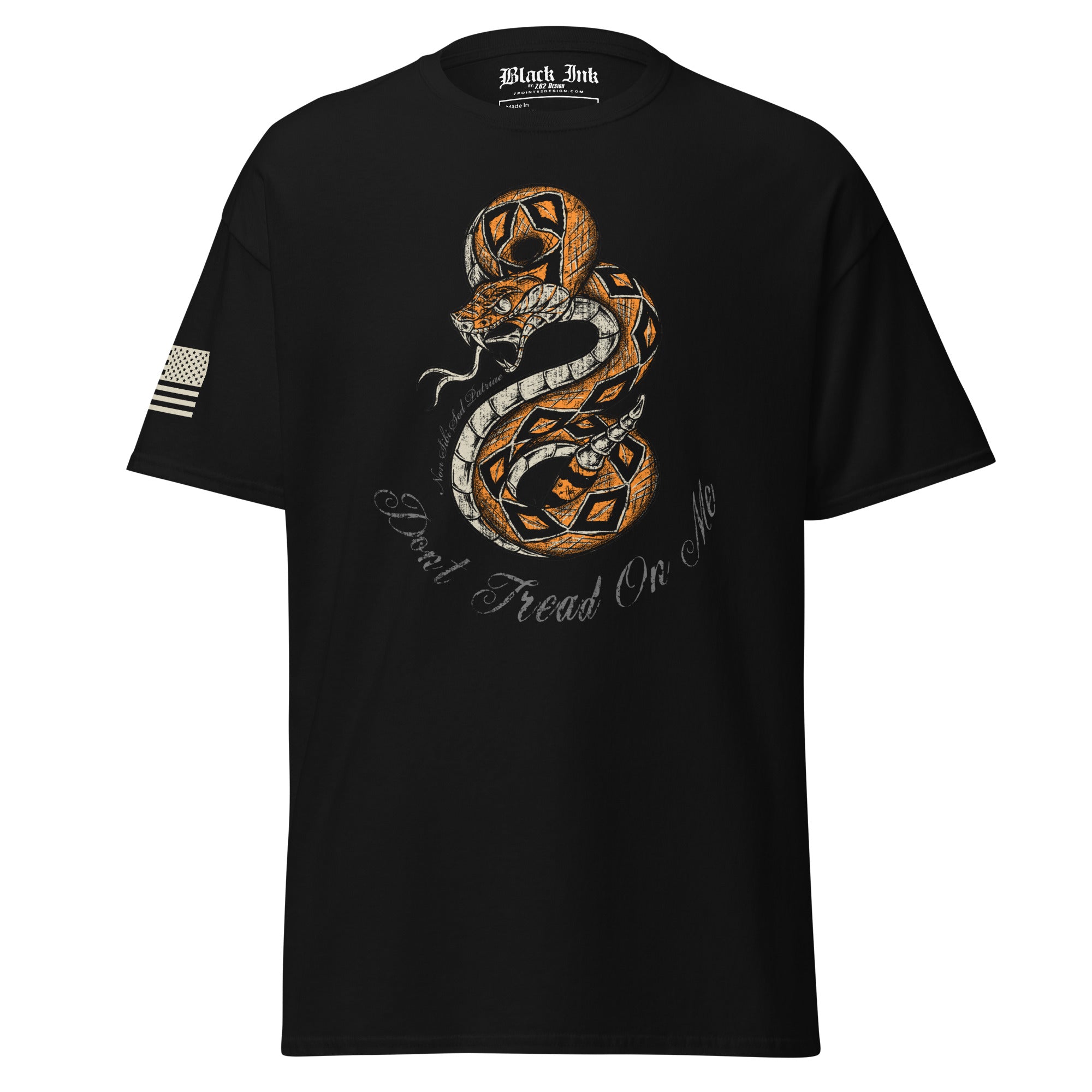 7.62 Design Don't Tread On Me maglietta nero cotone 100% taglia S-5XL