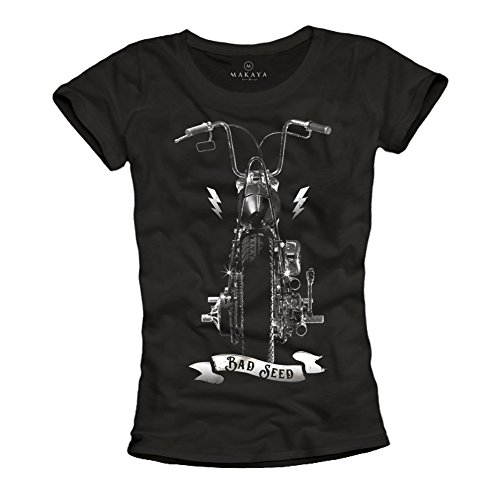 MAKAYA T-Shirt Donna Bad Seed maglietta cotone taglia L