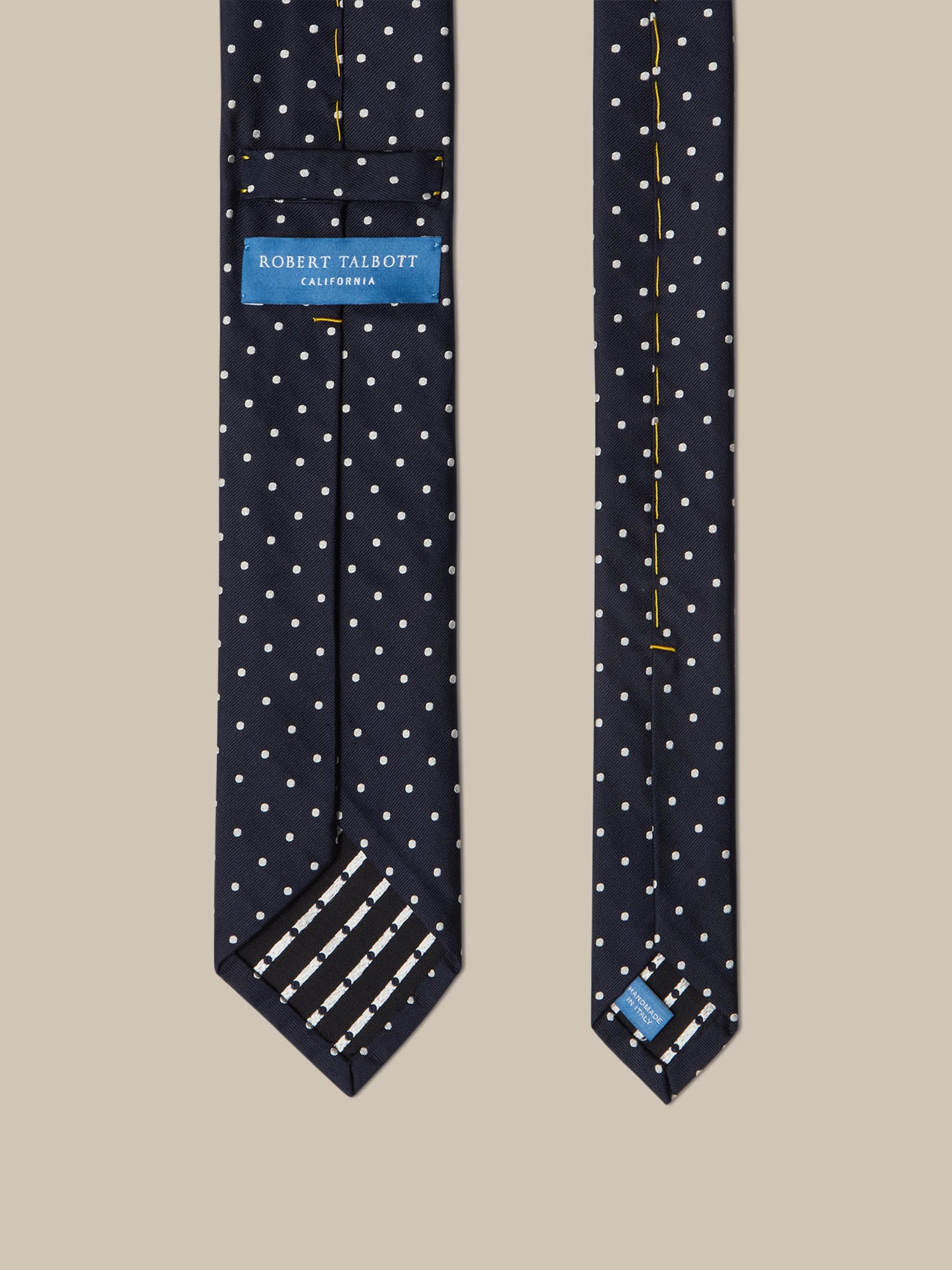 Robert Talbott Newman 7 Fold Cravatta Seta Blu Navy REG