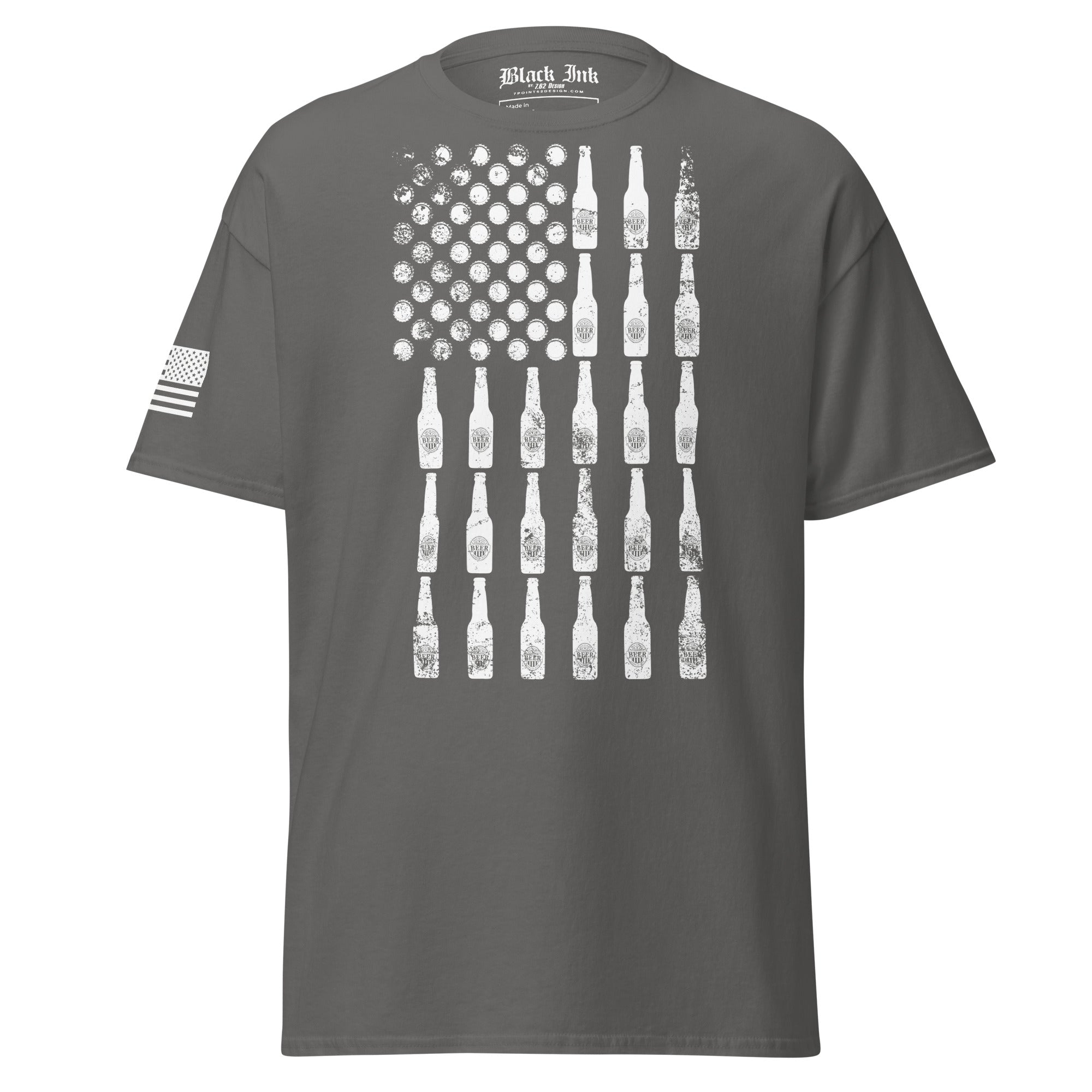 7.62 Design Beer Flag T-Shirt Uomo Cotone Nero