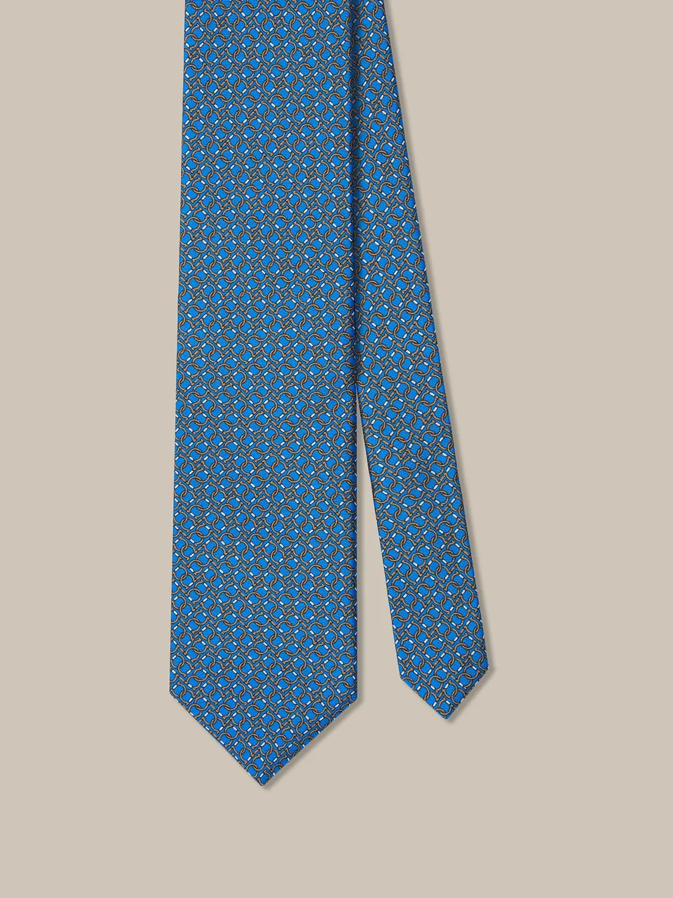 Robert Talbott Robert Equestrian cravatta seta blu multi
