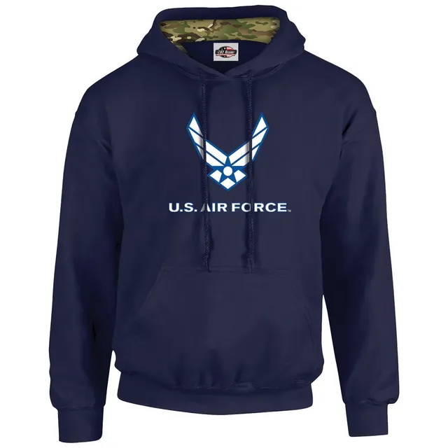 7.62 Design USAF felpa cappuccio uomo blu navy cotone