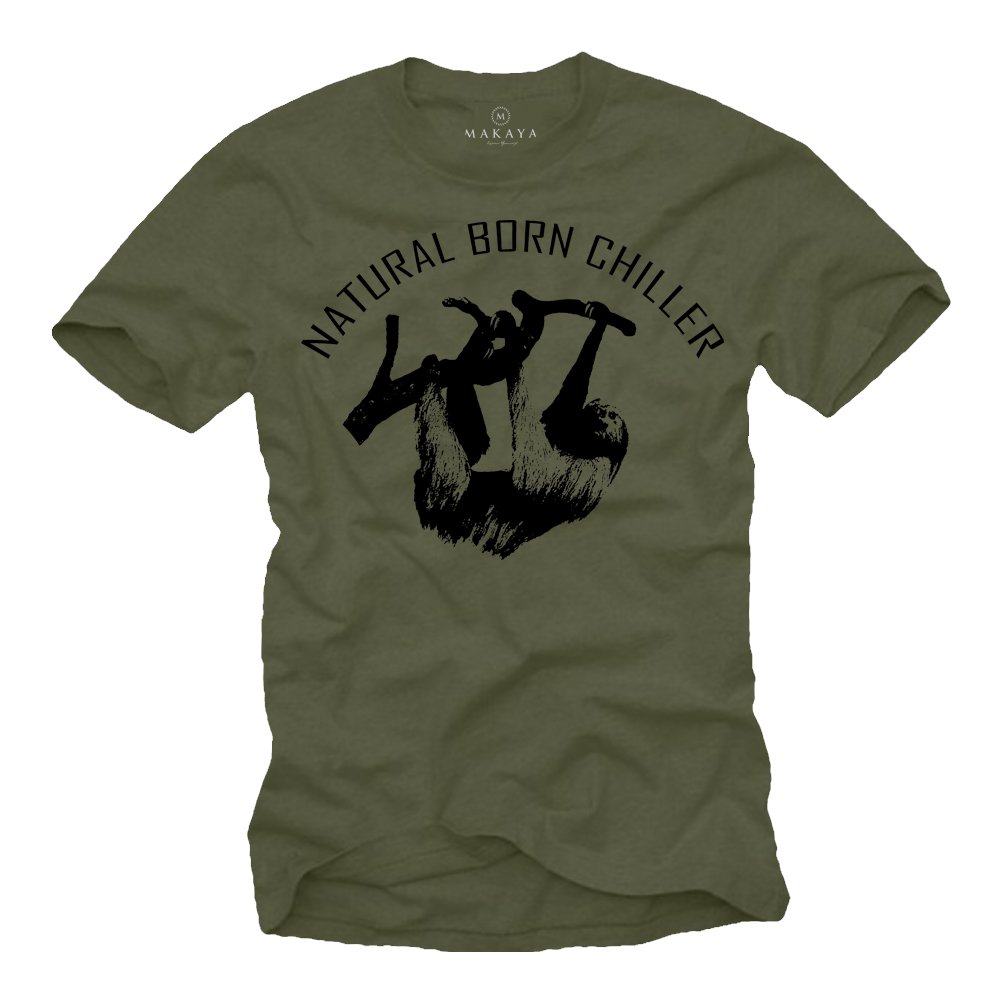 MAKAYA Natural Born Chiller T-Shirt Uomo Cotone