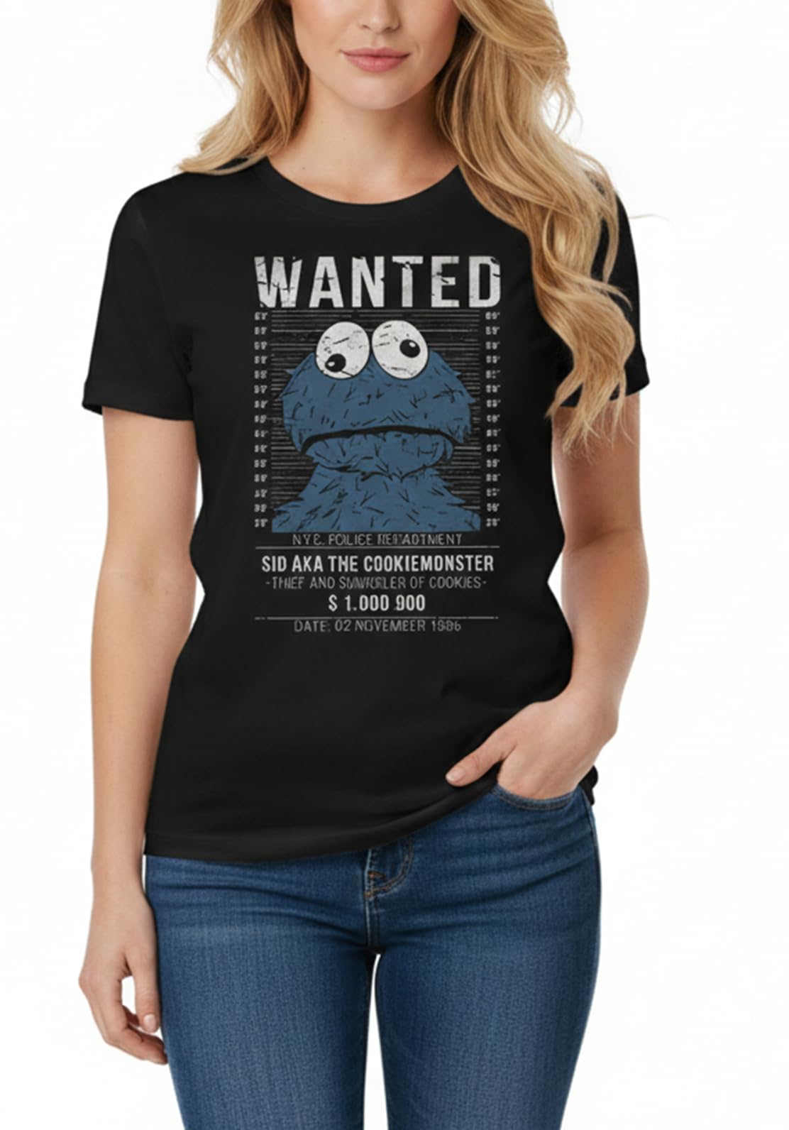 MAKAYA Wanted T-Shirt Donna M 100% Cotone Ring Spun