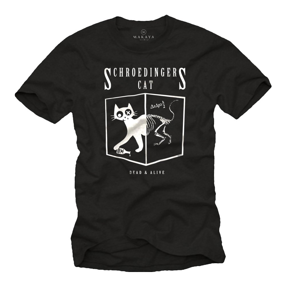 MAKAYA Gatto di Schrodinger T-Shirt Uomo XL 100% Cotone