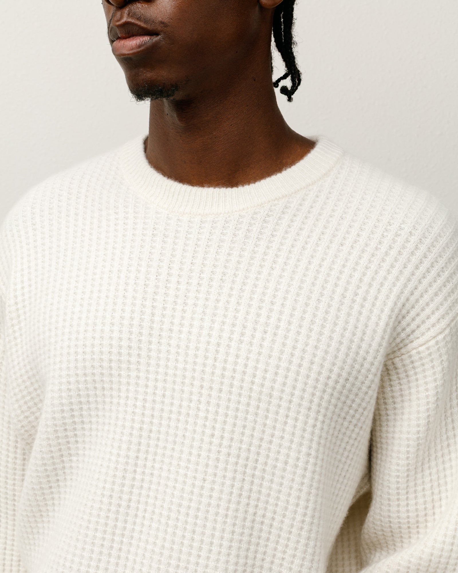 Stussy Waffle Cashmere Sweater Maglione Avorio