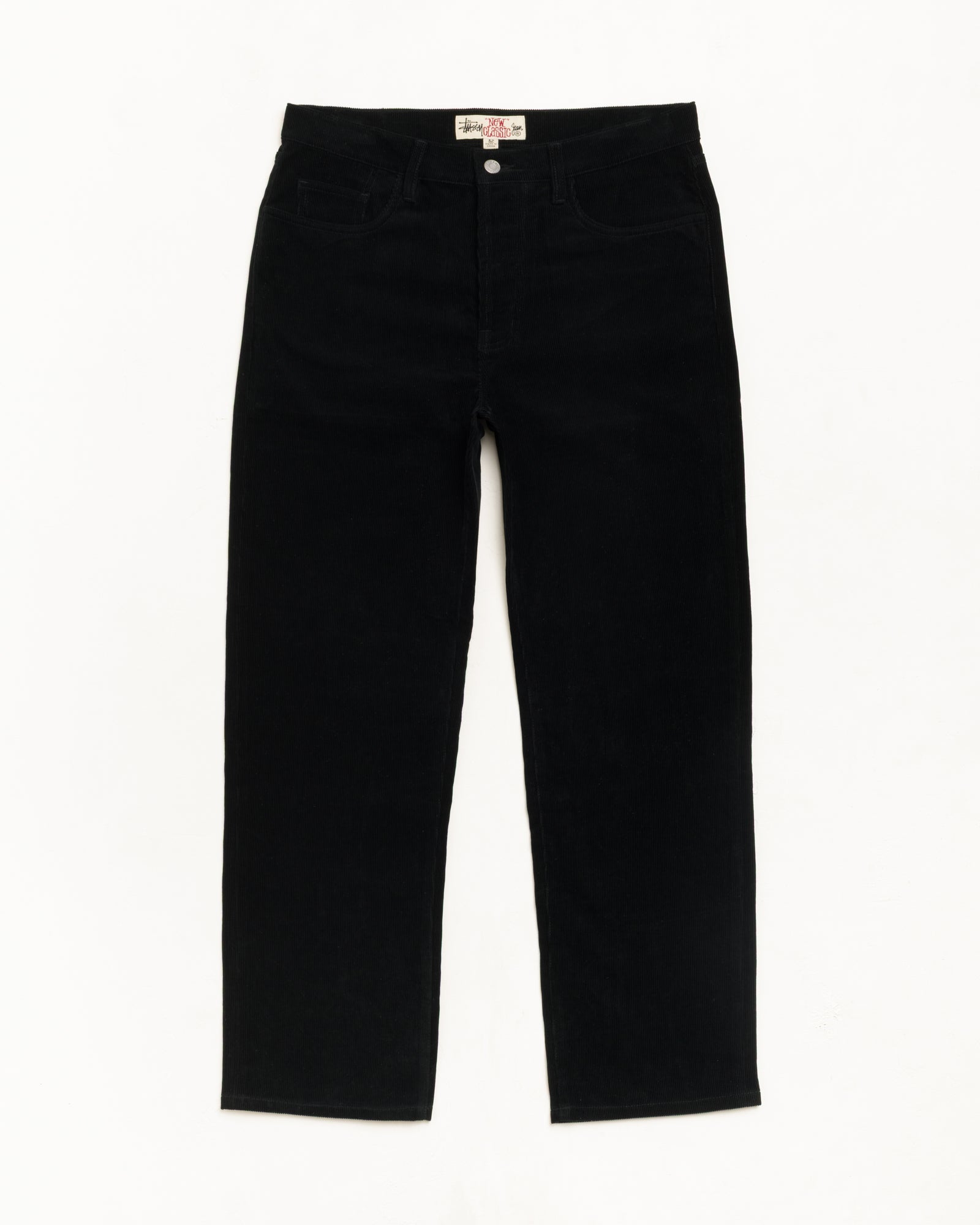 Stussy New Classic Pant pantaloni velluto neri cotone dritti
