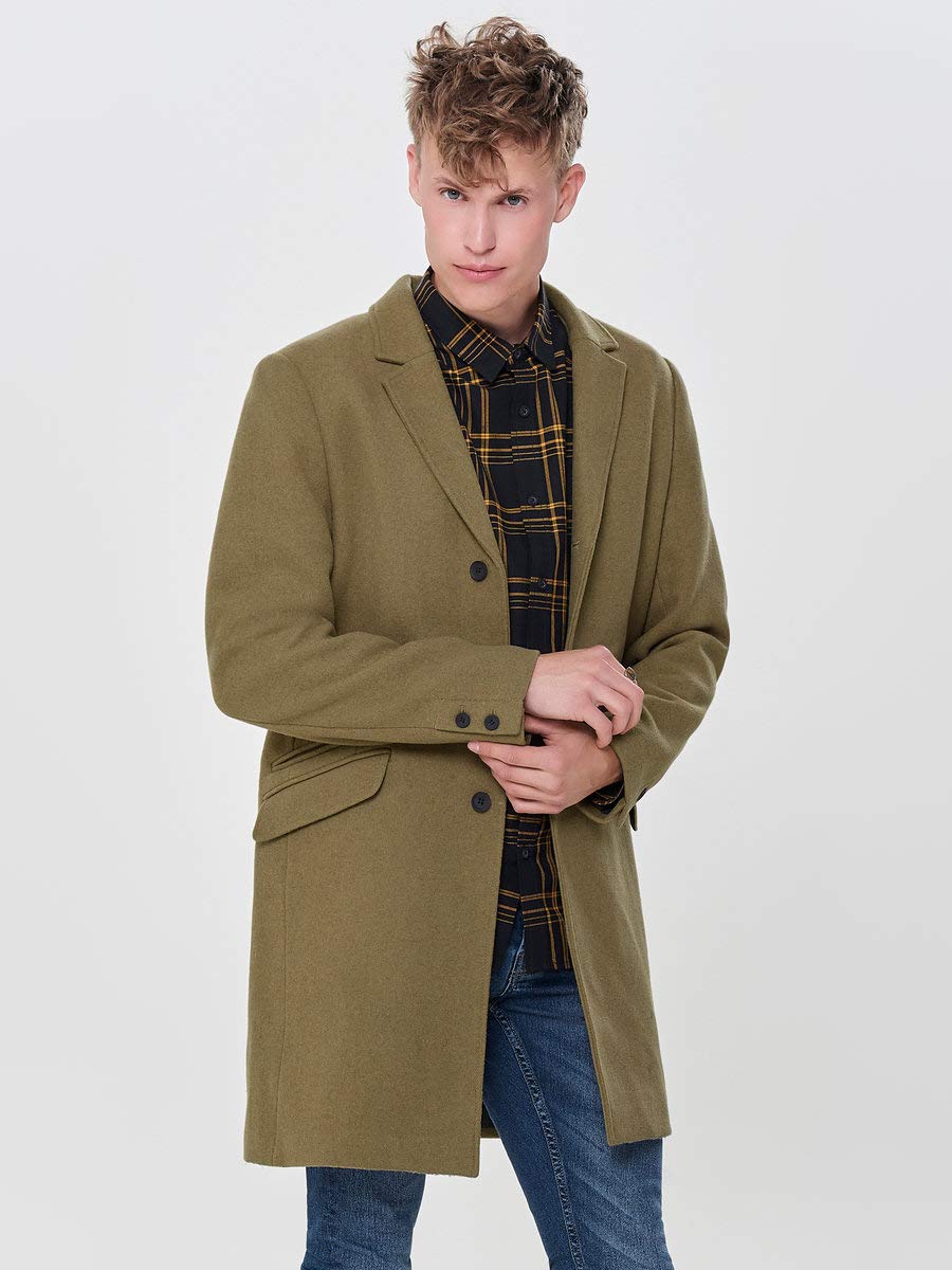 Only & Sons Onsjulian Cappotto Uomo Lana Marrone L