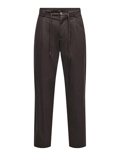 Only & Sons Onslee Tapered pantaloni uomo 34W/32L marrone