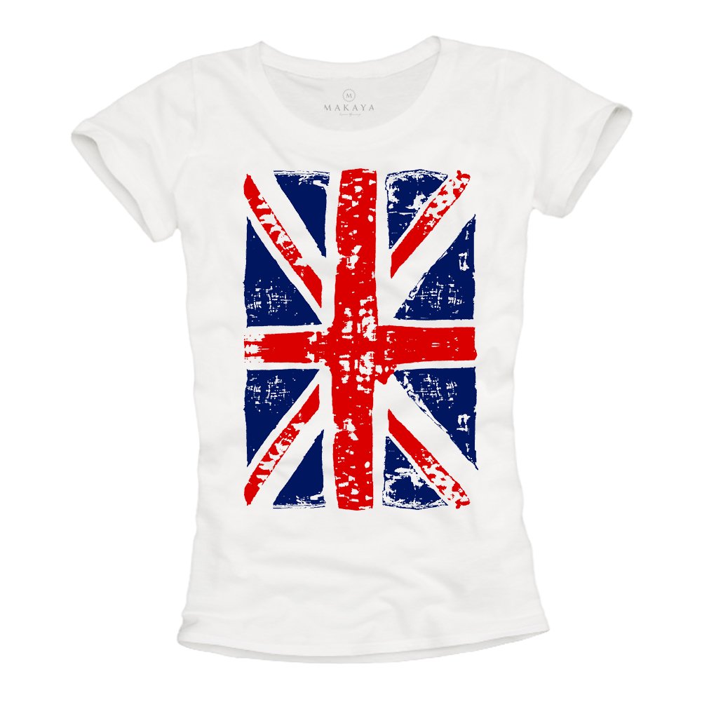 Makaya Union Jack Bandiera Inglese T-Shirt Donna Taglia M