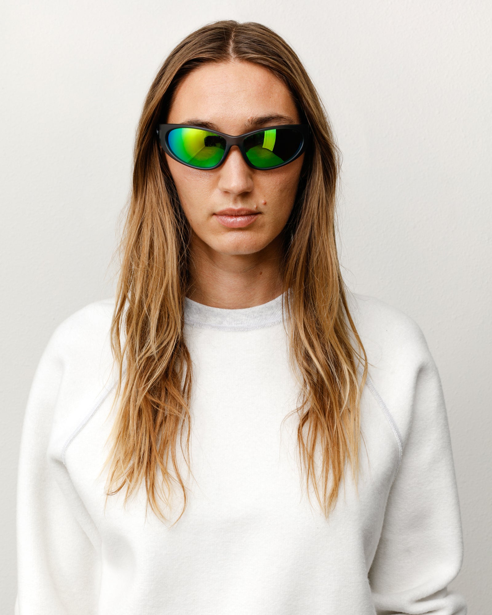 Stussy Adrian Sunglasses occhiali grigi lenti verdi