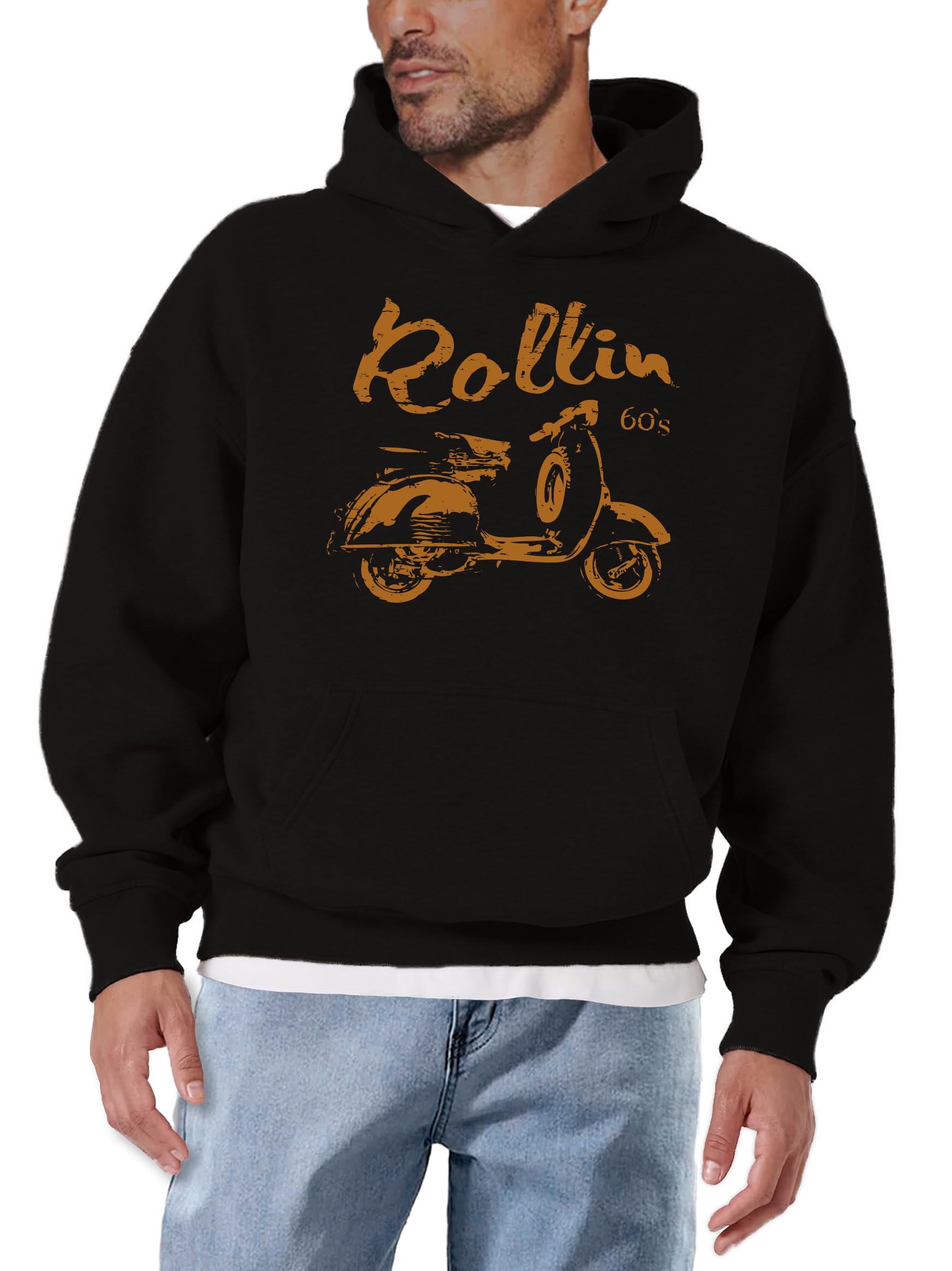 MAKAYA Felpa con cappuccio Rollin 60's nera 3XL