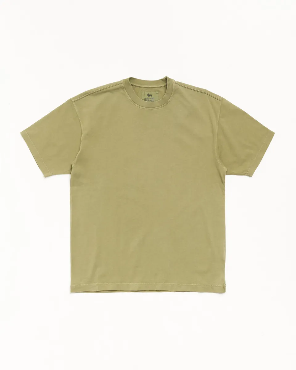 Stussy Garment Dyed SS Tee maglietta Olive cotone 260 gsm