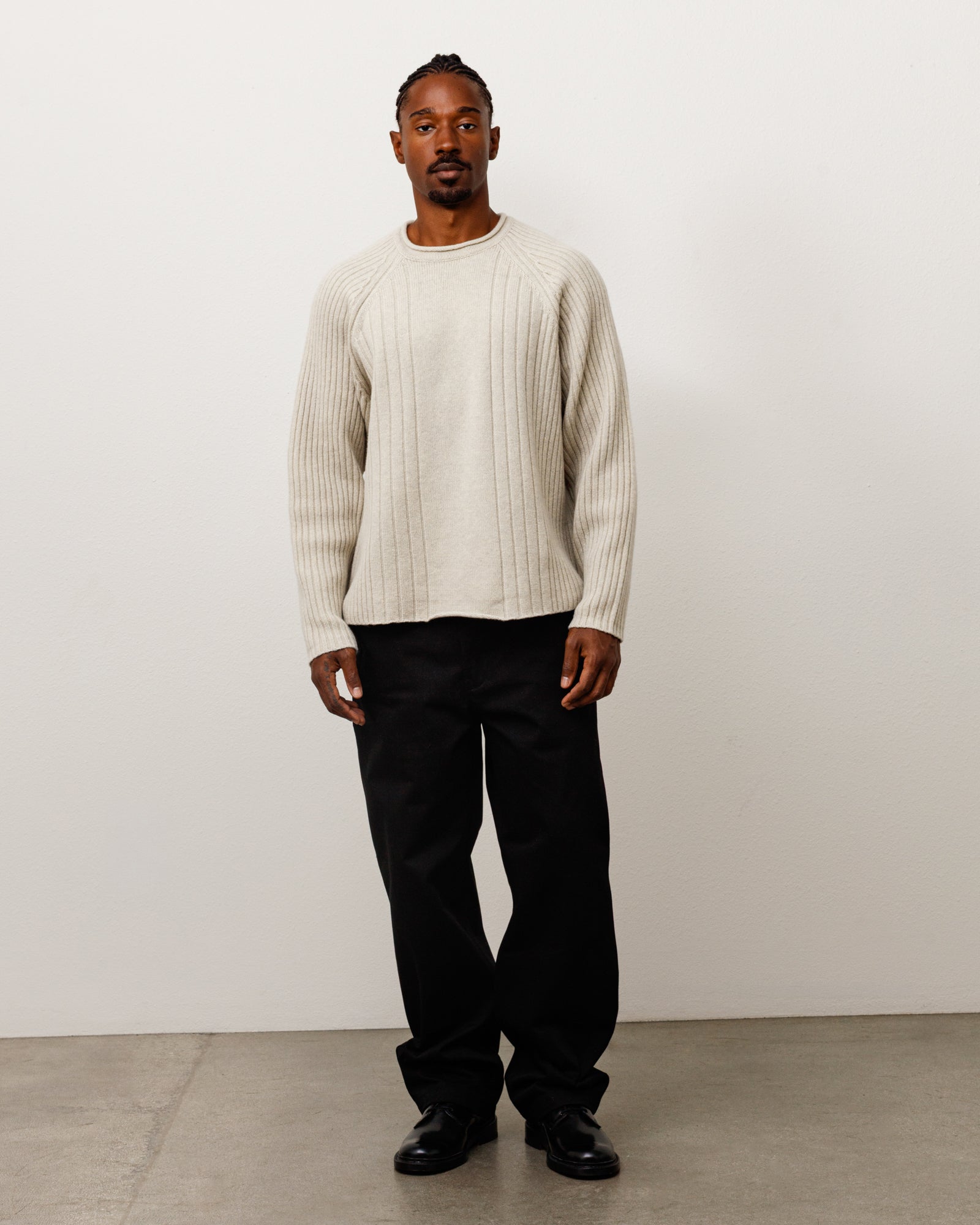 Stussy Knits Merino Roll Neck Sweater maglione Natural lana