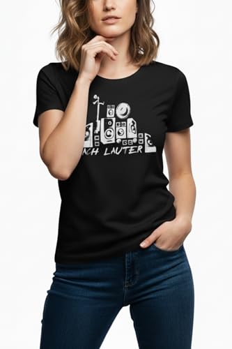 Makaya T-Shirt Donna L Nera Musica Cotone Stampa