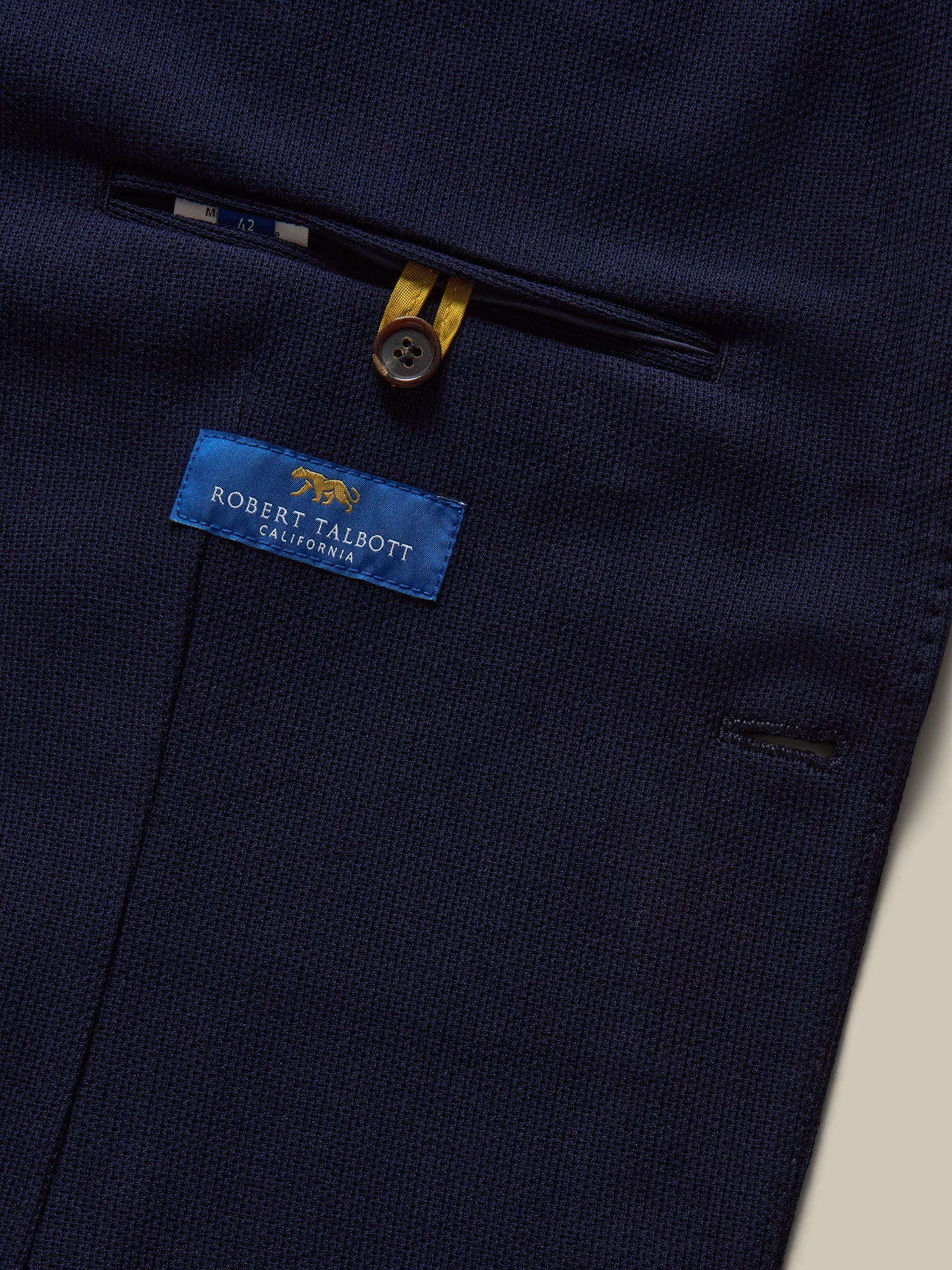 Robert Talbott Wright Knit Blazer giacca cotone navy 46