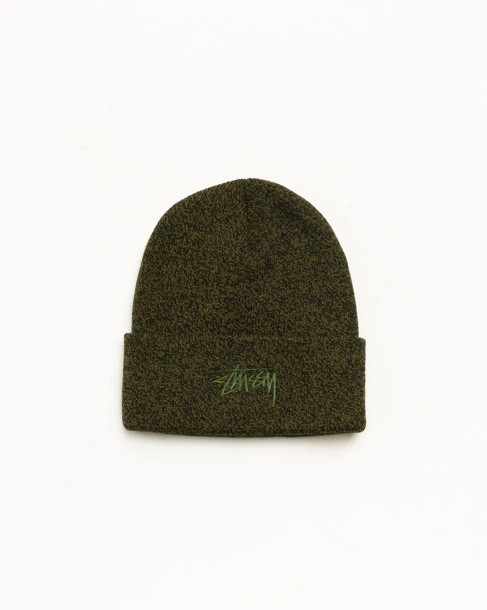 Stussy Cuff Beanie Stock berretto olive acrilico