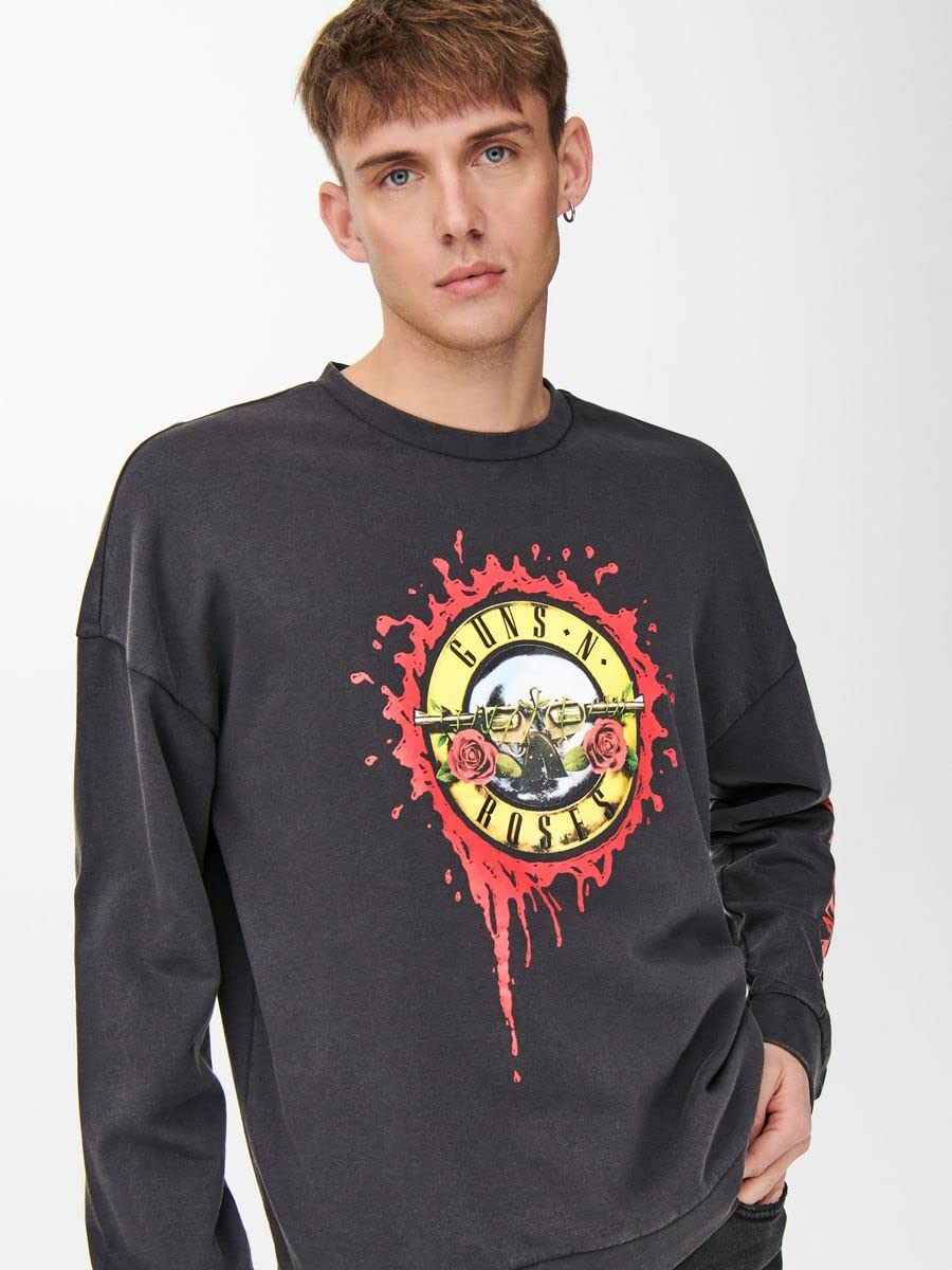 Only & Sons OnsGunsNRoses Felpa Uomo Cotone Stampa Band