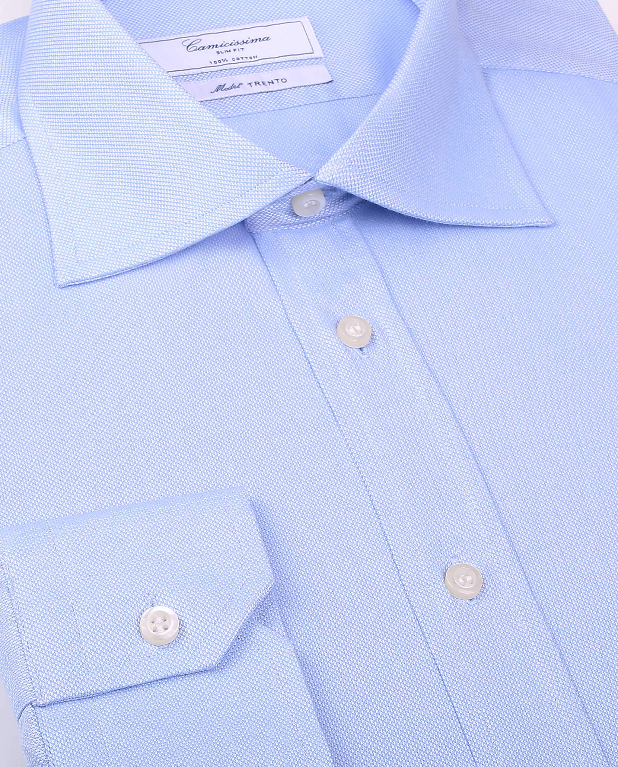 Camicissima Permanent Camicia Azzurra Taschino Slim Uomo