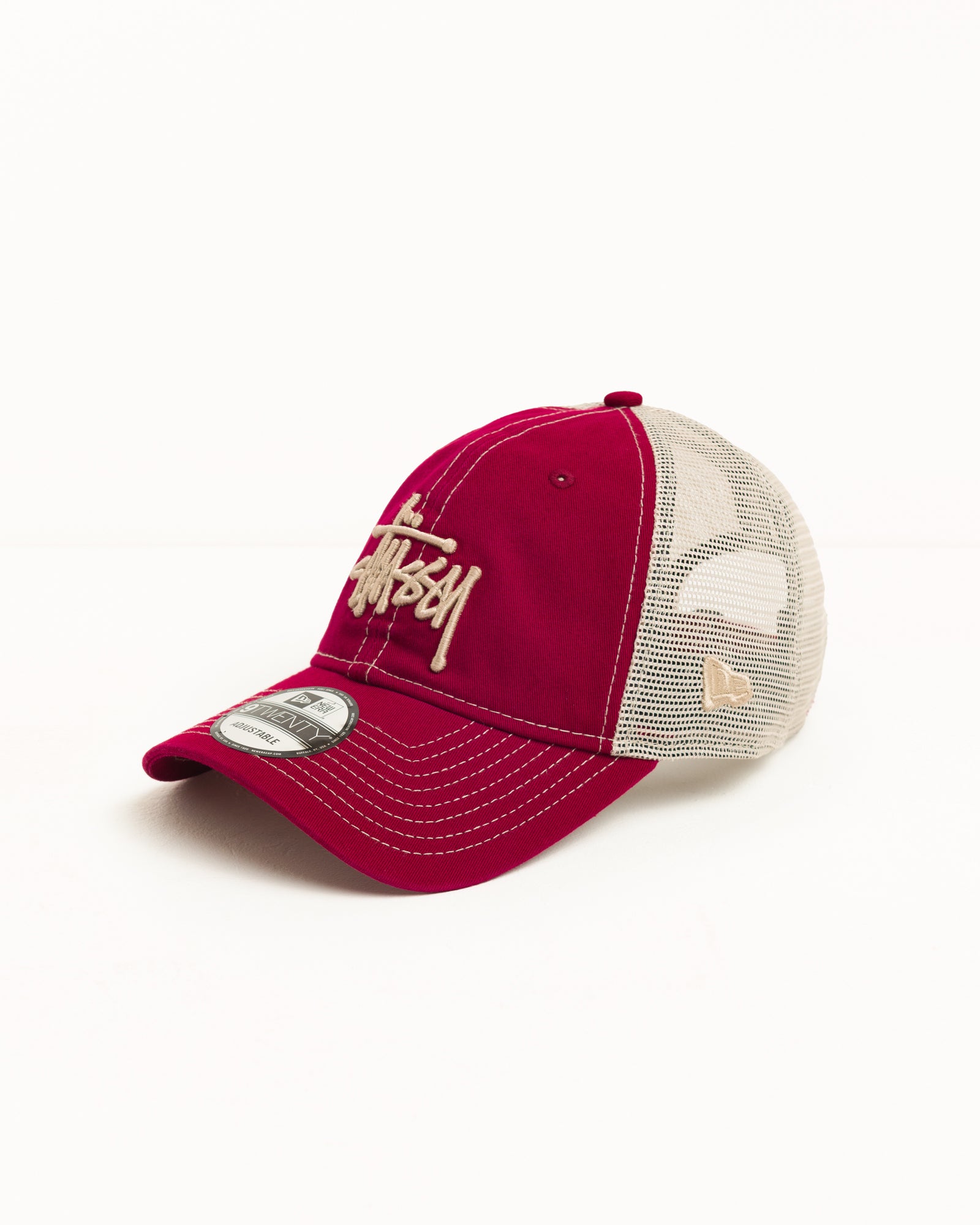 Stussy Headwear 9Twenty Washed Basic Trucker berretto Cardinal