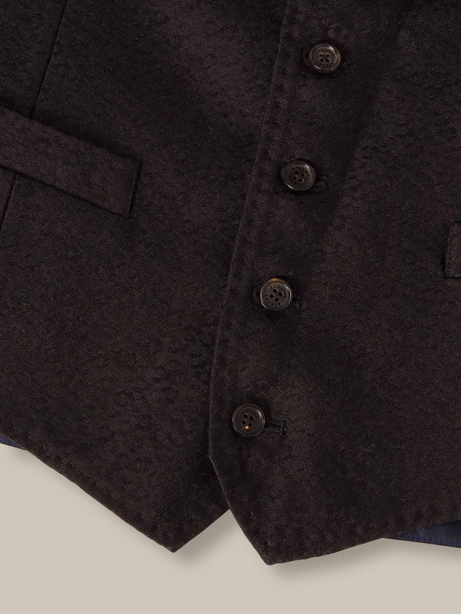 Robert Talbott Astaire gilet broccato lana seta nero 44