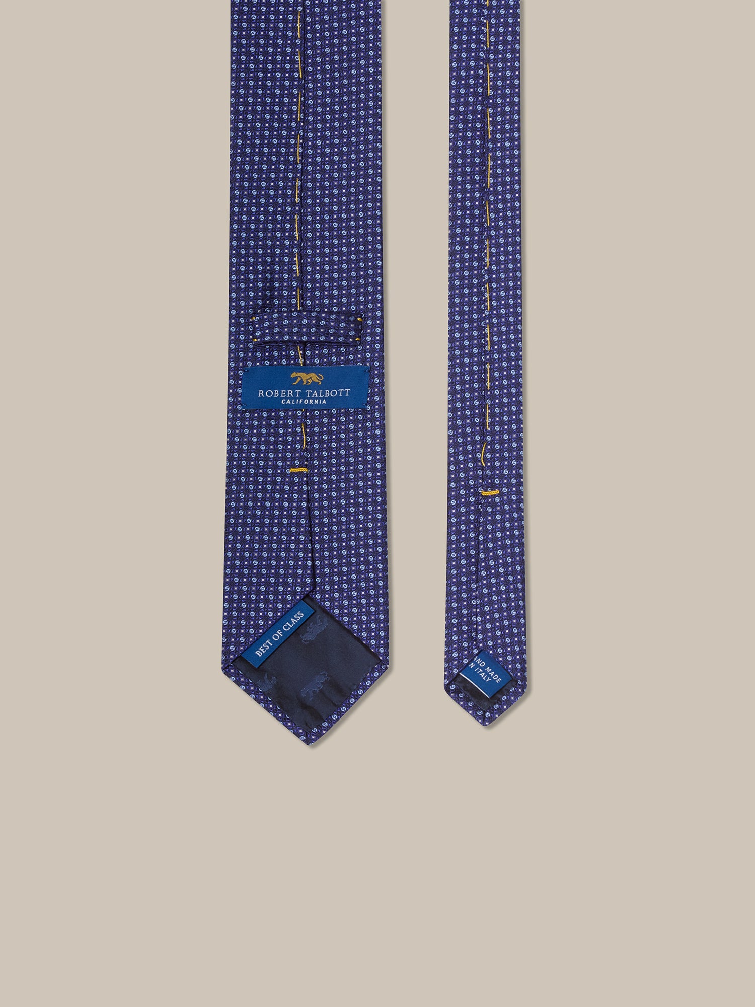 Robert Talbott Best of Class Micro Neat Cravatta Seta Blu REG