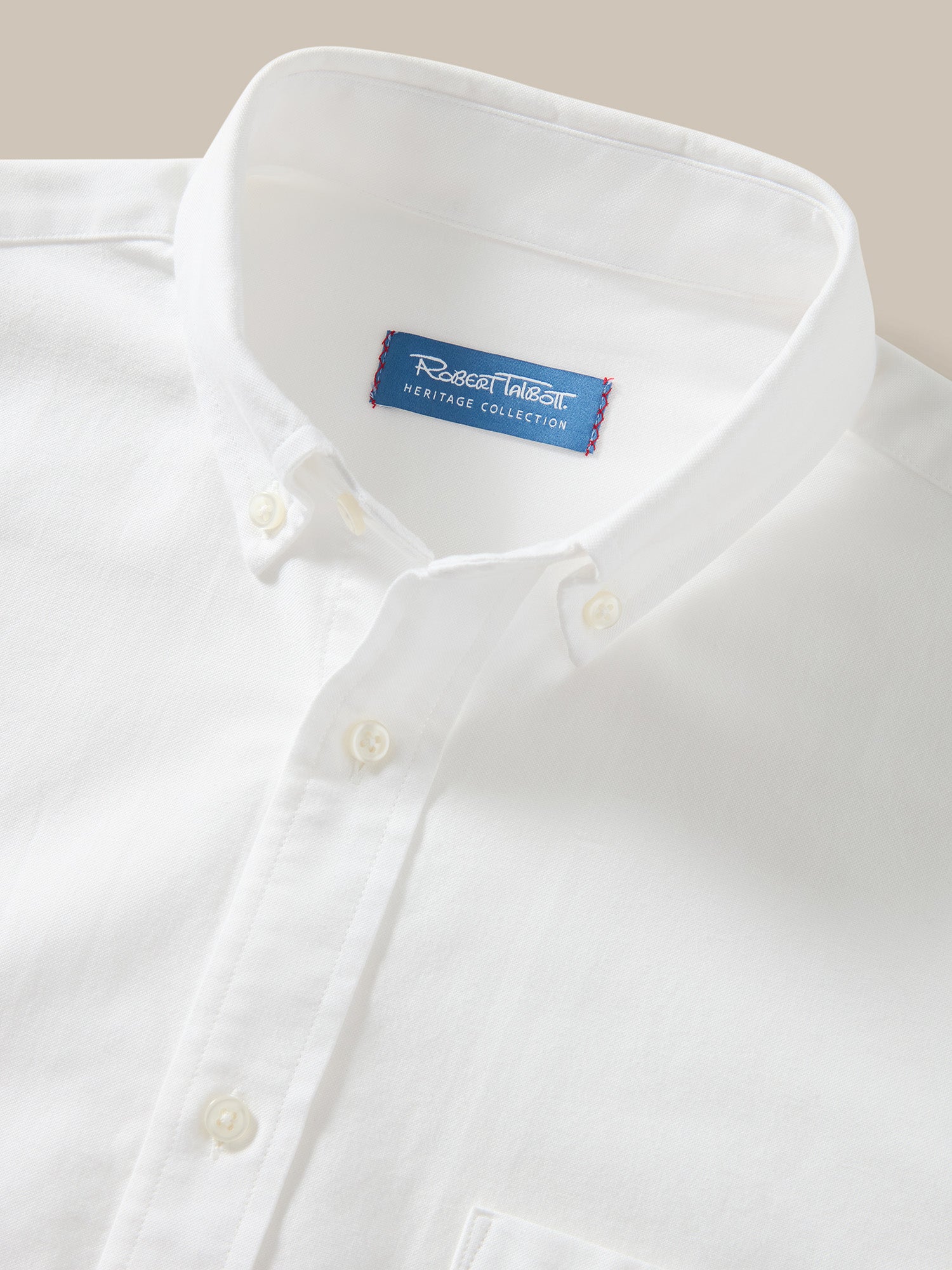 Robert Talbott George camicia oxford bianca cotone