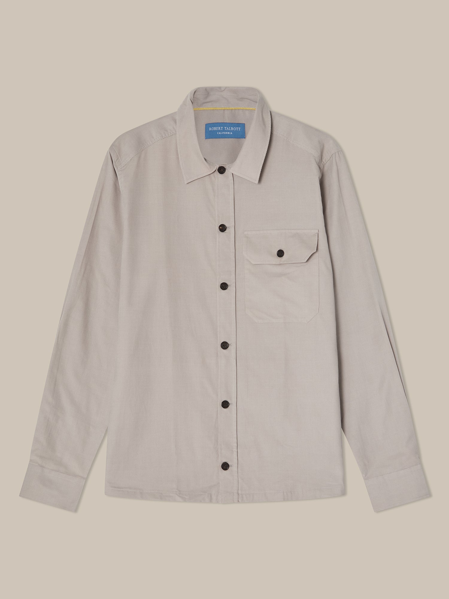 Robert Talbott Burton giacca camicia velluto grigio chiaro