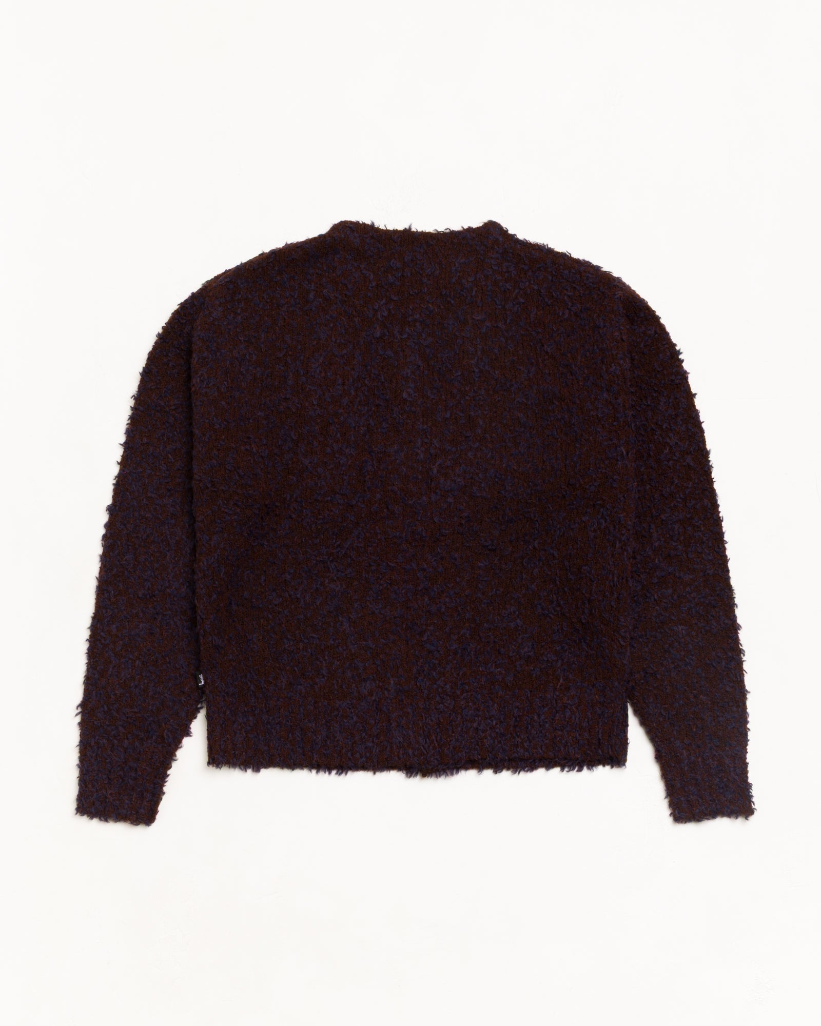 Stussy Knits Textured Cardigan cardigan navy brown lana alpaca