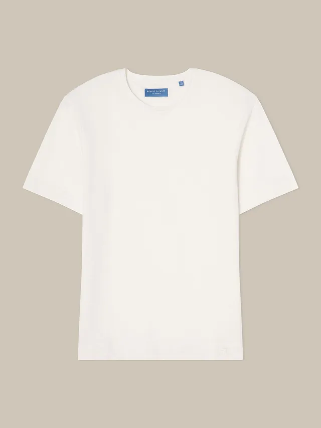 Robert Talbott Davis T-Shirt Lino Bianca Jacquard