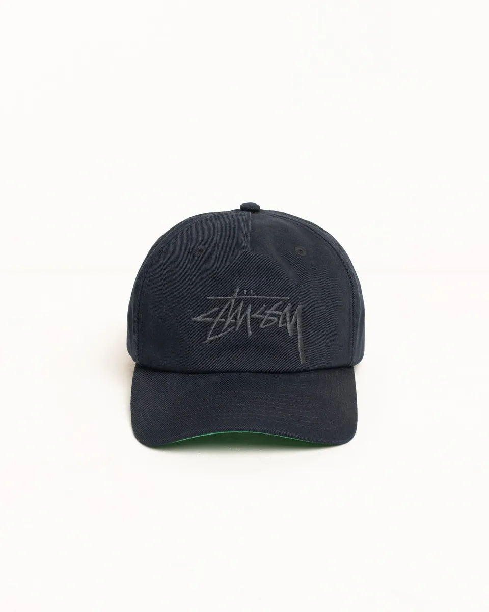 Stussy Mid-Depth Big Stock Snapback cappello navy cotone