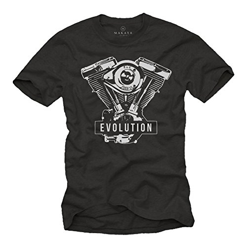 MAKAYA Evolution Moto T-Shirt Uomo XL Manica Corta Cotone