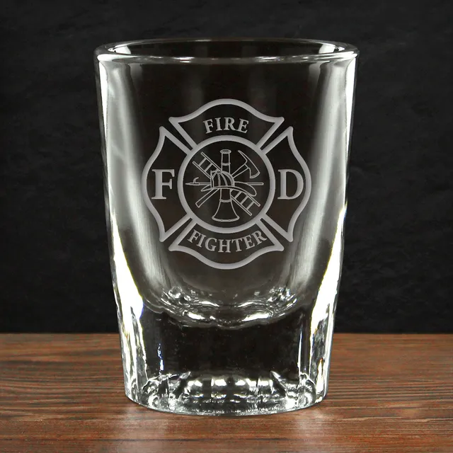 7.62 Design Drinkware Firefighter bicchierino shot 2oz vetro inciso