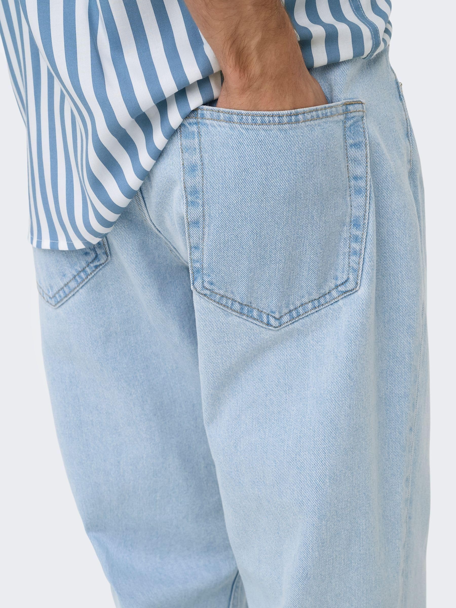 ONLY & SONS Onsedge Straight Jeans uomo vita media medium blue