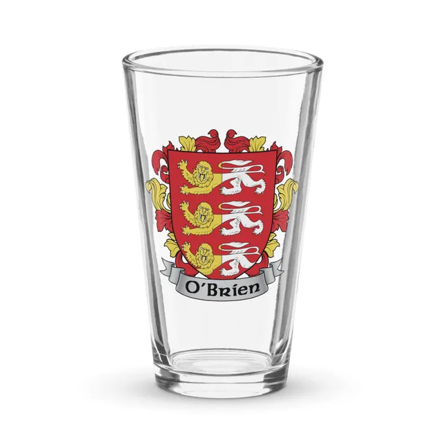 7.62 Design O'Brien bicchiere birra 16oz vetro stemma irlandese