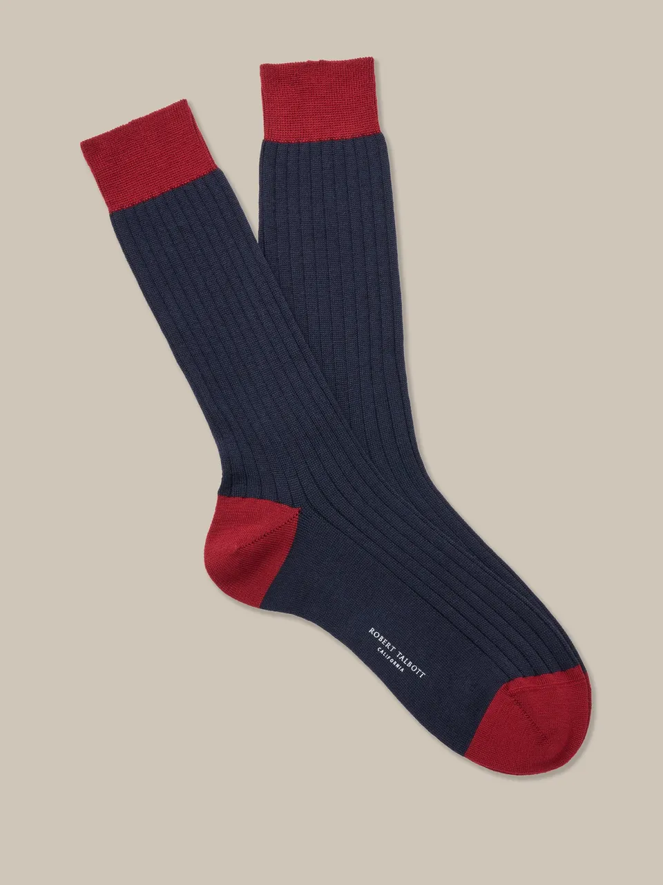 Robert Talbott Henry Wool calzini lana navy M