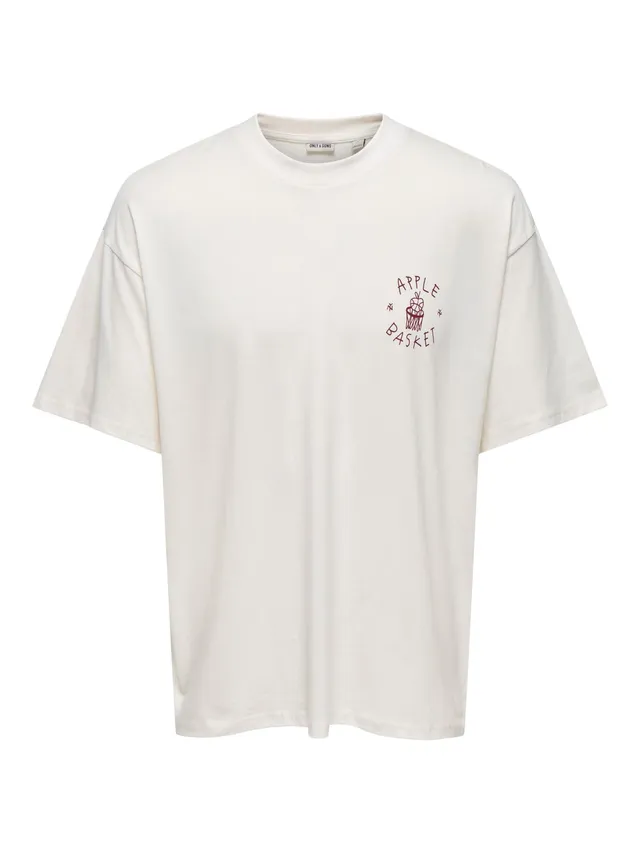 Only & Sons T-Shirt Girocollo Bianca Stampa Uomo S