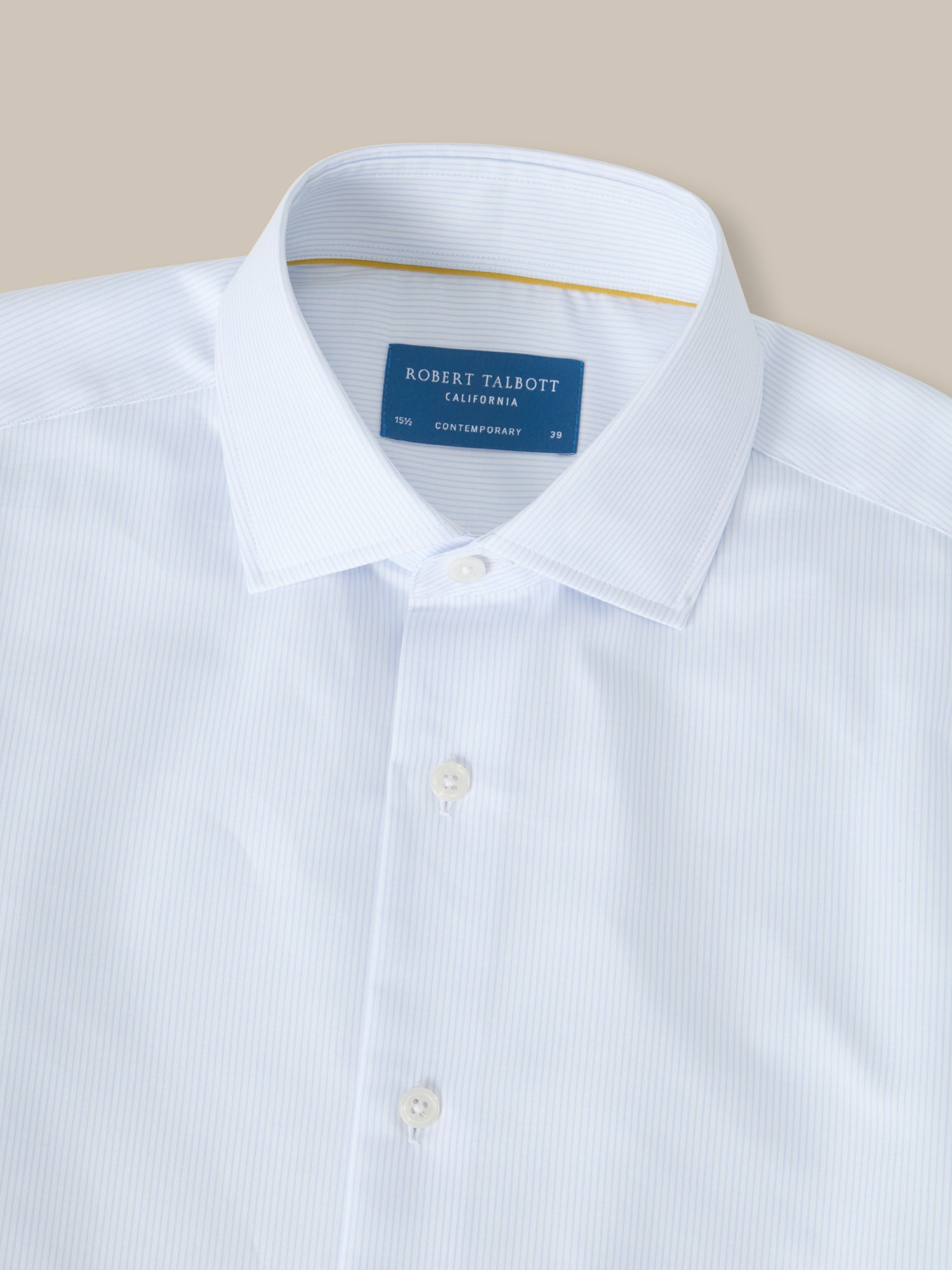 Robert Talbott Reynolds camicia cotone righe azzurre 16.5-L
