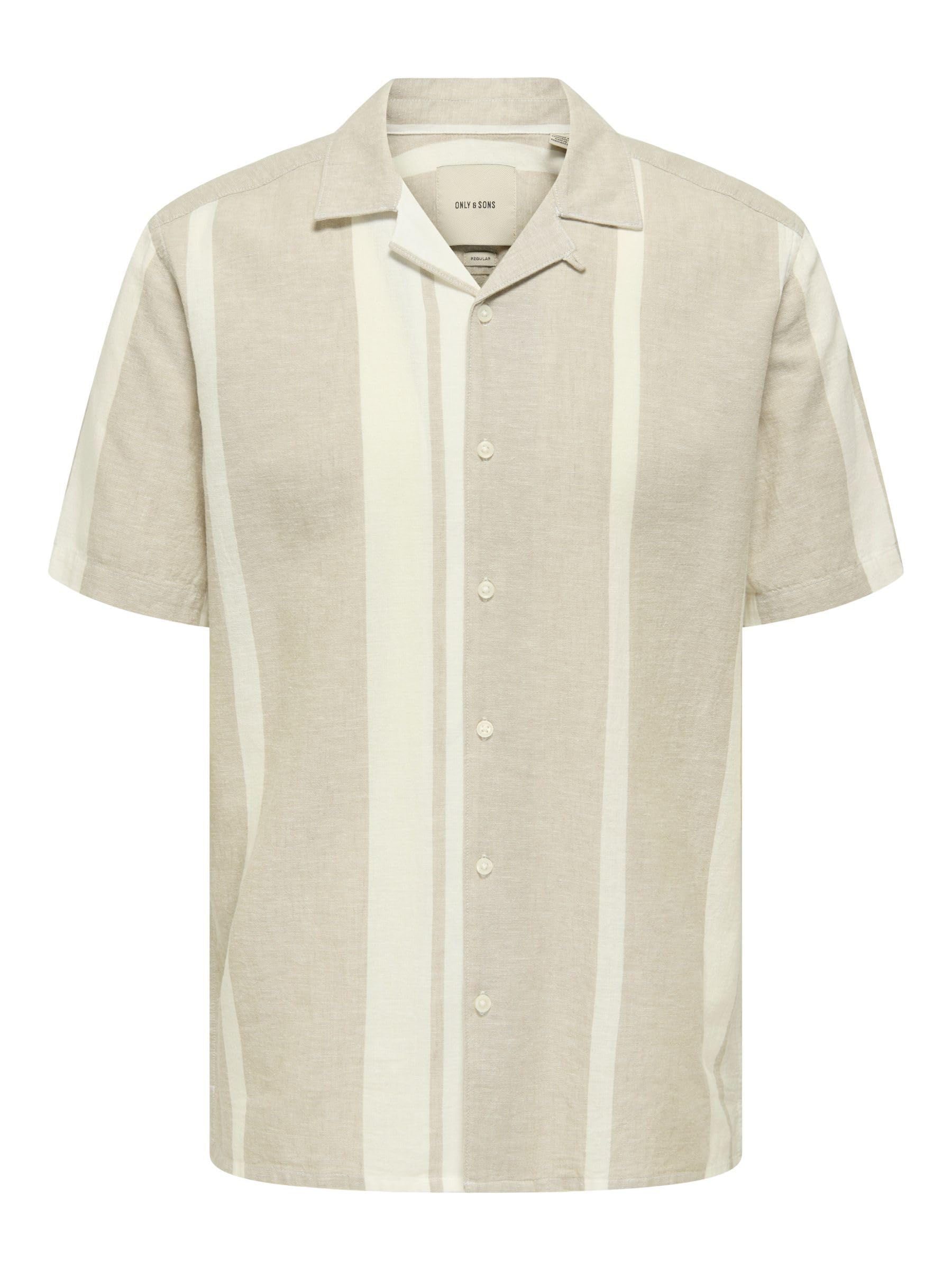 Only & Sons Onscaiden Camicia Lino Riga Cachi