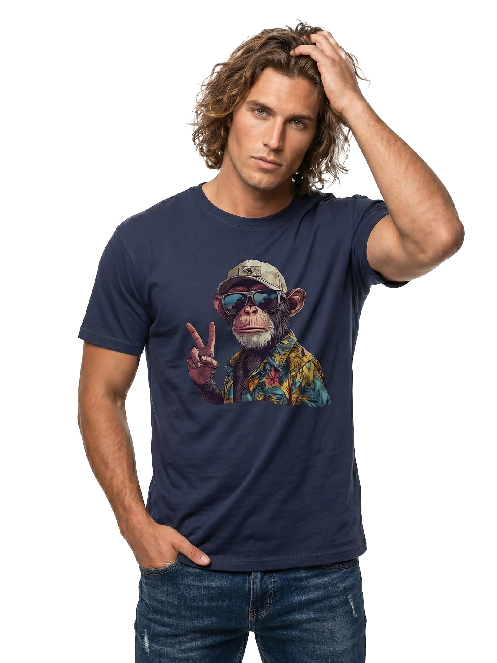 MAKAYA Monkey maglietta uomo XXL 100% cotone scimmia