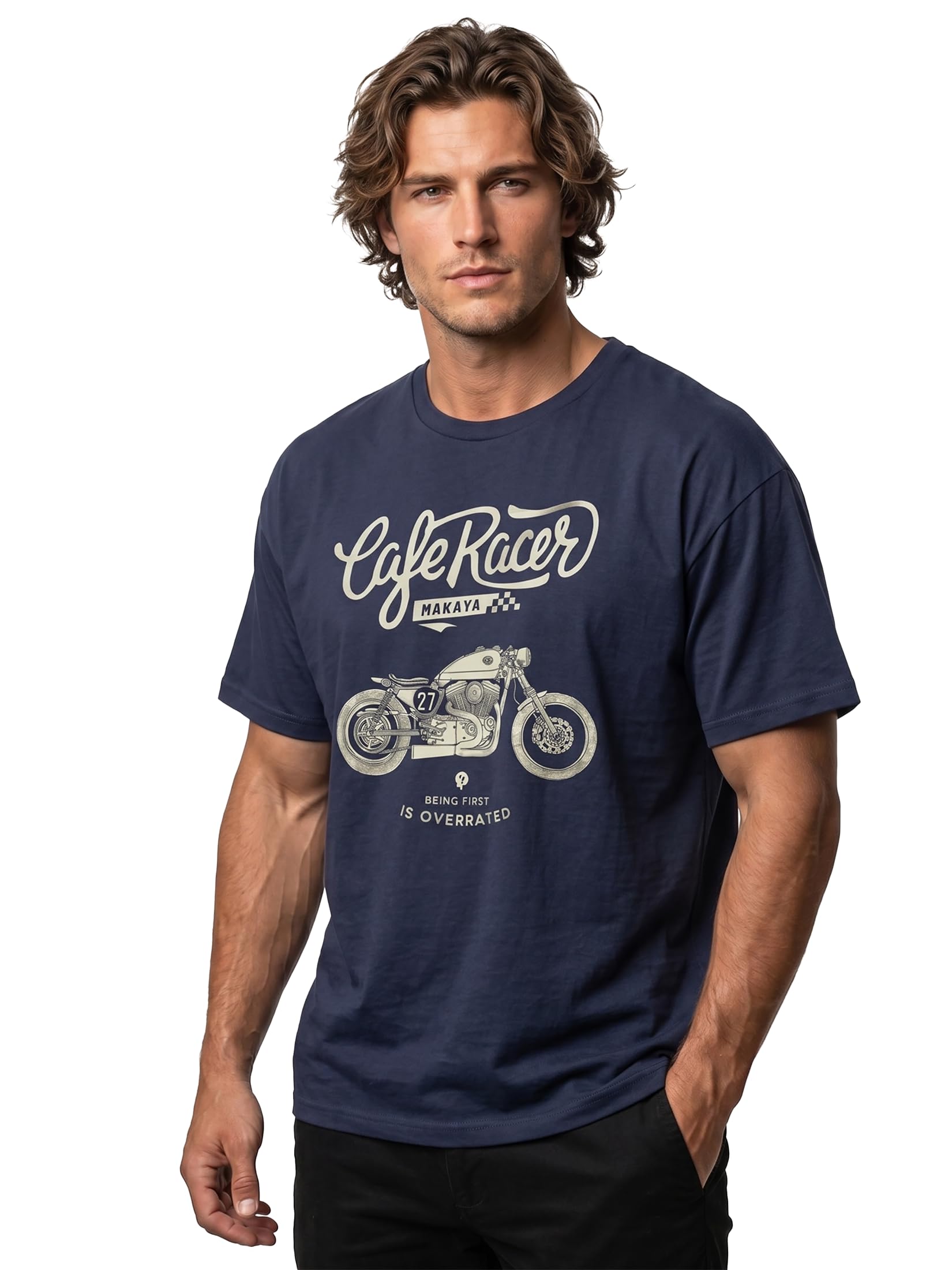 MAKAYA Biker Moto T-Shirt Uomo XL Cotone