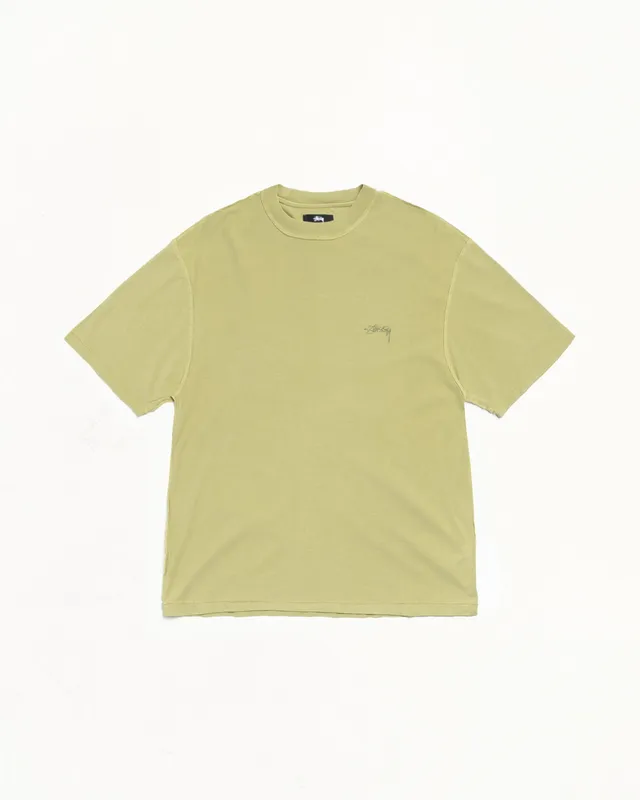 Stussy Lazy Tee maglietta verde moss cotone 190 gsm