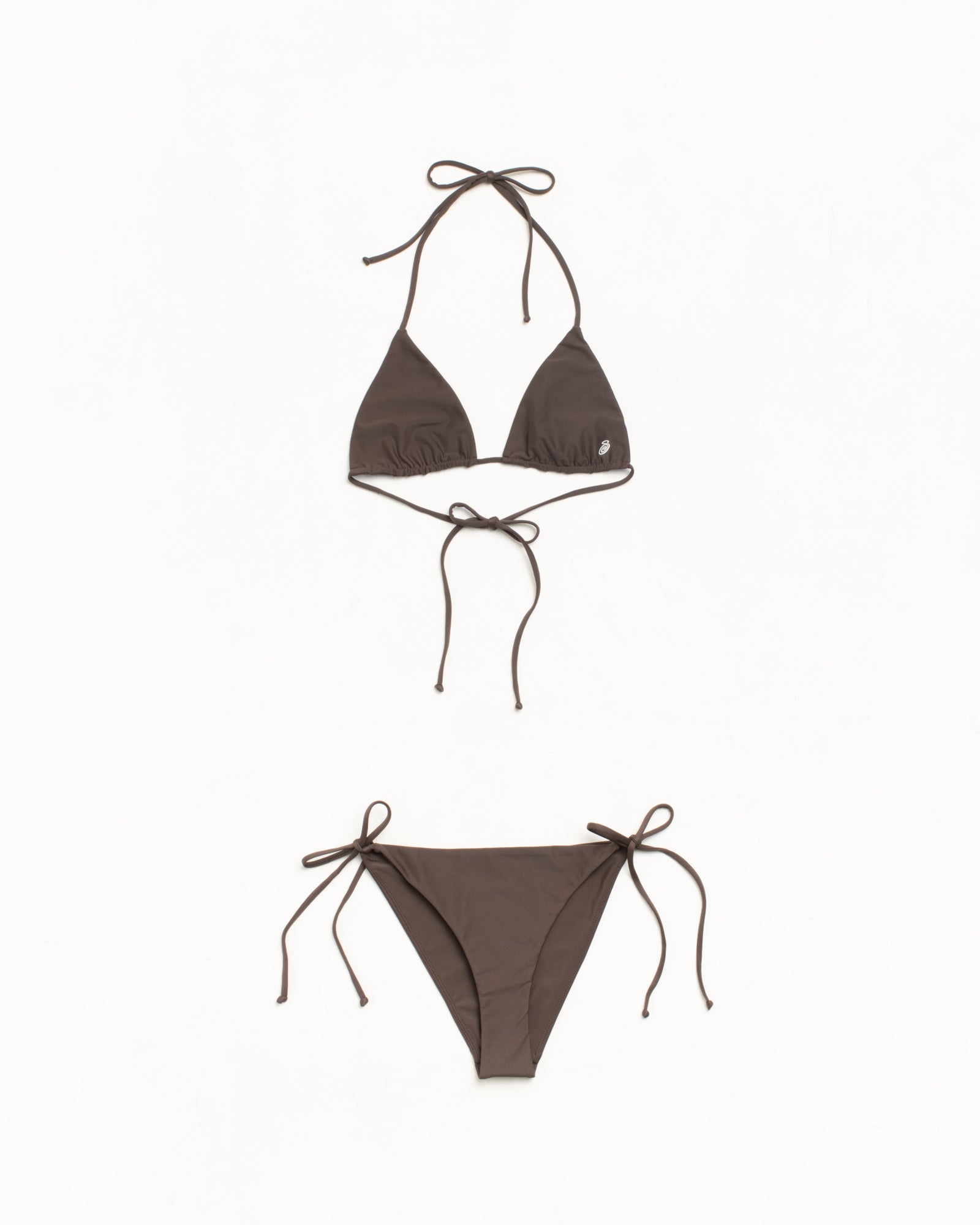 Stussy Triangle top bikini marrone elasticizzato donna
