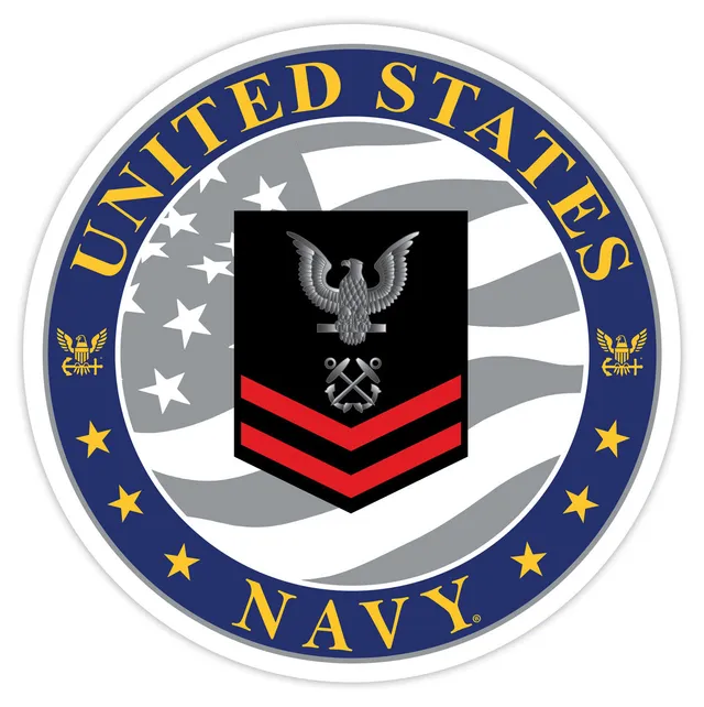 7.62 Design US Navy E-5 decal adesivo auto 3.5" tondo