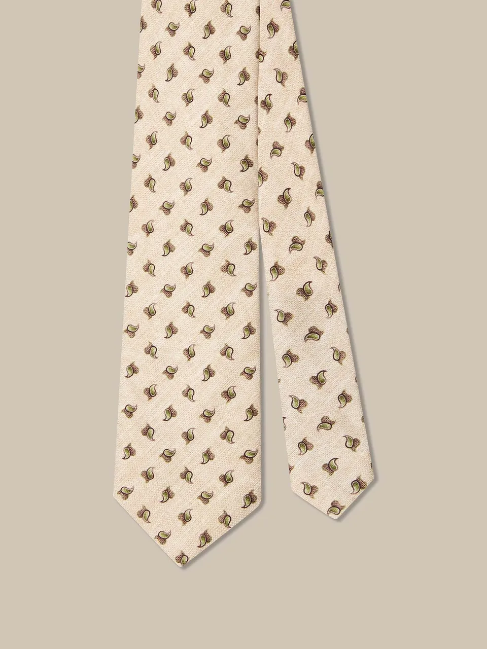 Robert Talbott Neckties Robert Multi Pine cravatta crema seta
