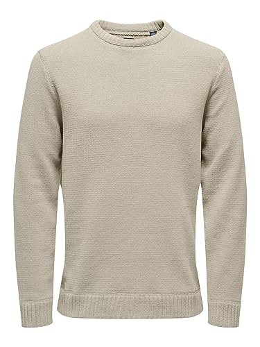ONLY & SONS Maglione Girocollo Uomo Nero XL Morbido