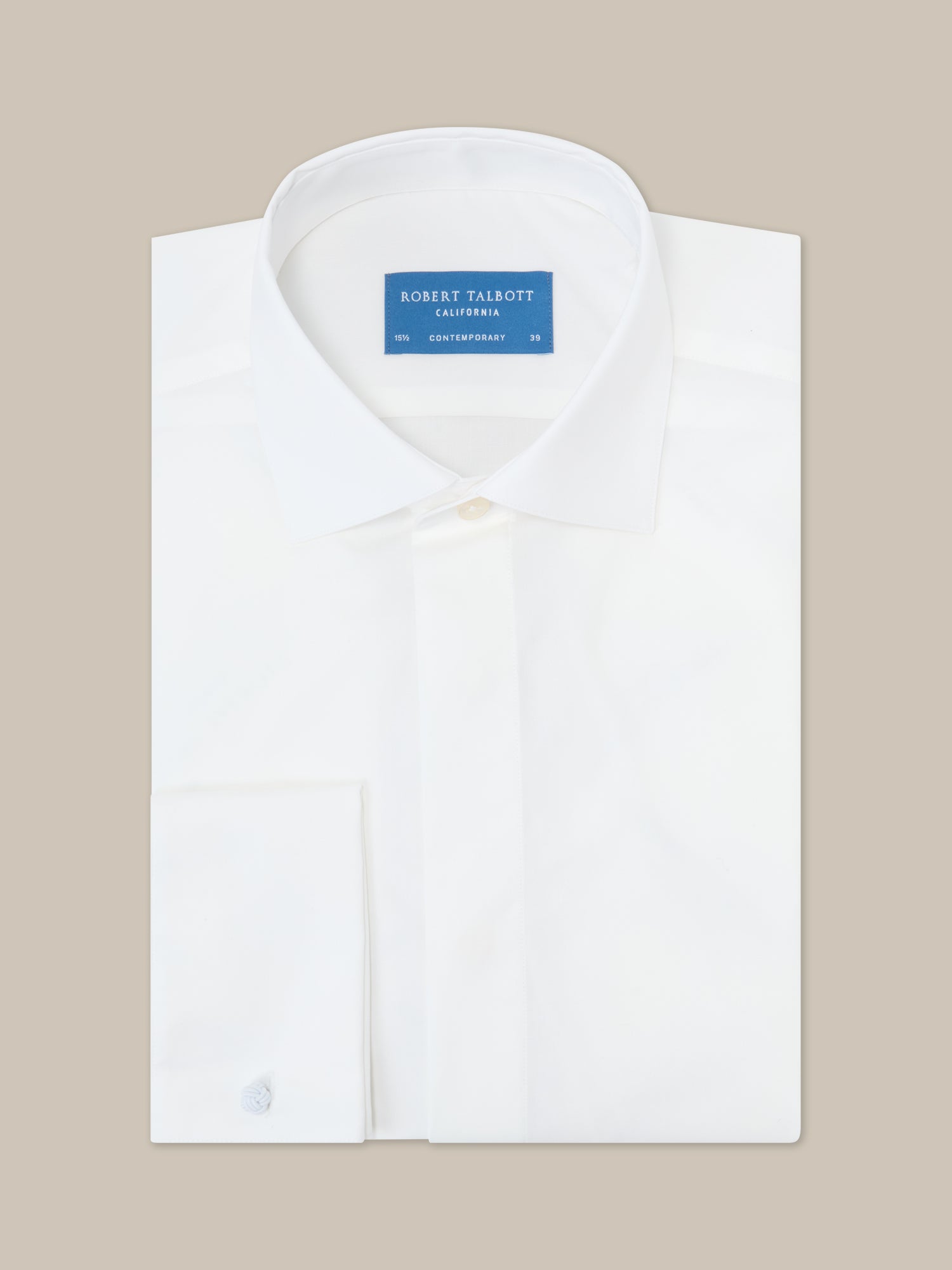 Robert Talbott Reynolds camicia smoking cotone bianca