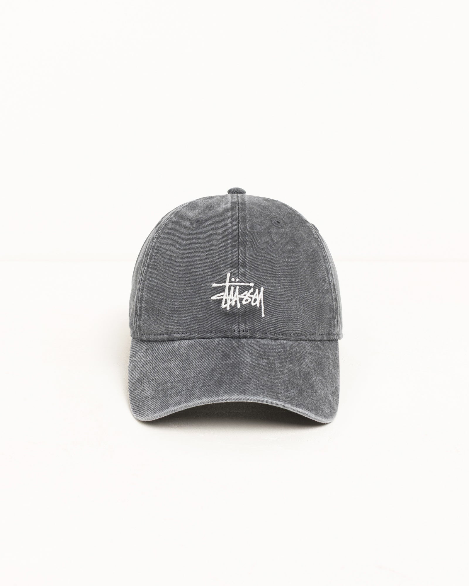 Stussy Basic Cap Washed Berretto Charcoal 100% Cotone